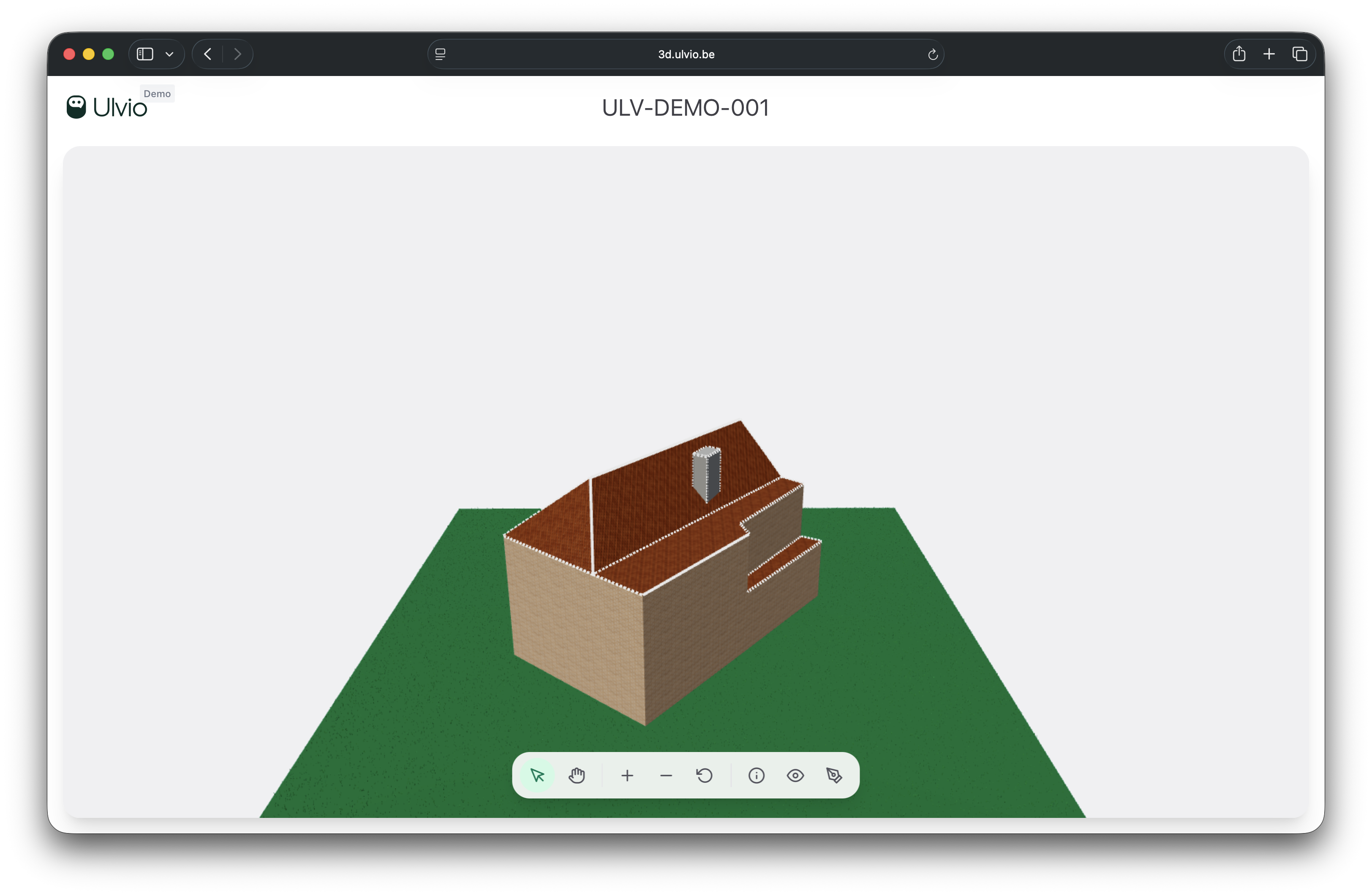 De 3D-dakviewer vanuit een andere hoek, met de meetlagen.